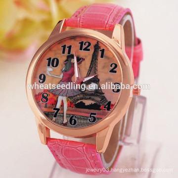 Tower dial trendy fashion teenage girls watch